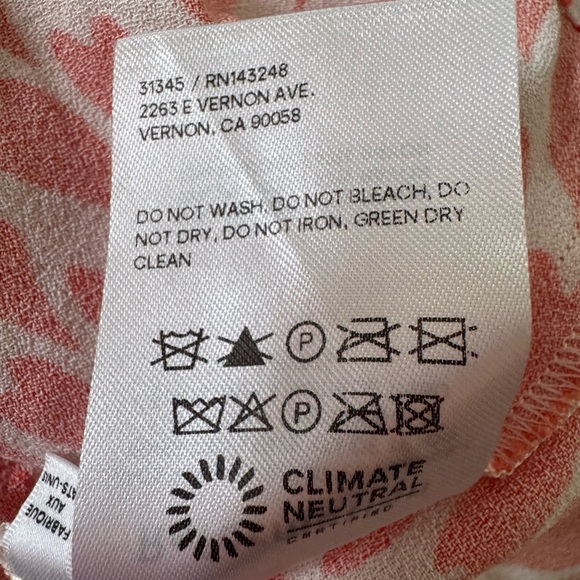 Reformation Seline Dress – Orange & White‎ Heart Swirl Print – Size 4 - Picture 10 of 12